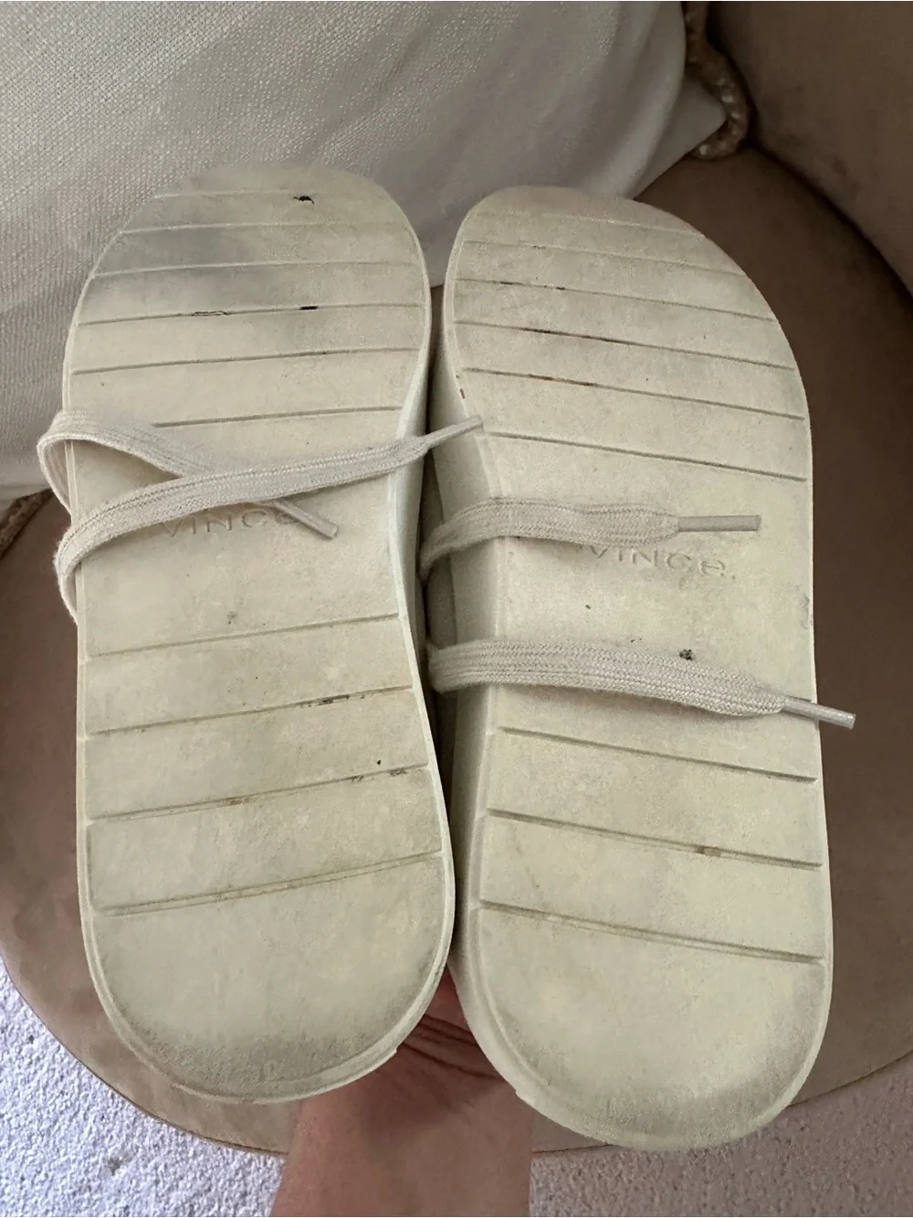 Vince Benfield platform sneakers Platform Leather Sneakers in Light Taupe size 7_7